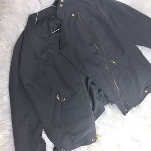 Grey Lightweight Jacket with Gold Hardware XL